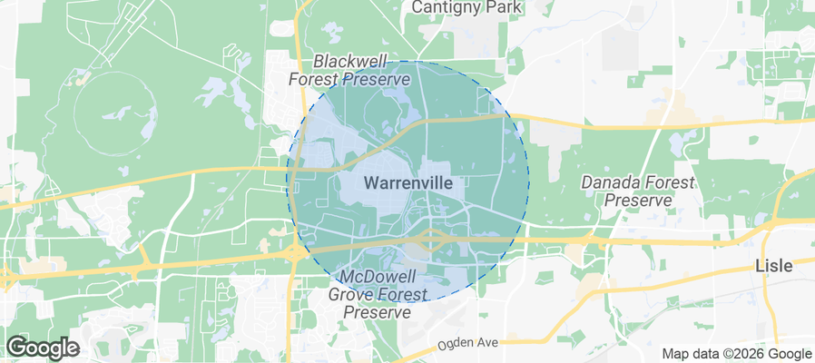Warrenville Airbnb map